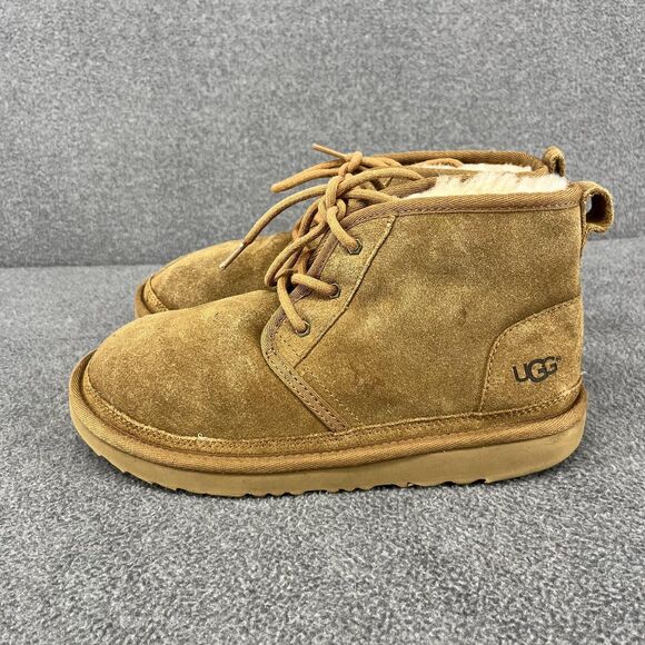 UGG Neumel Boots Womens Size 5 Suede Sheepskin Lace Up Warm Shoes - Picture 5 of 13